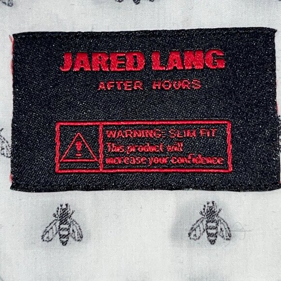 JARED LANG AFTER HOURS Button Down Shirt GUCCI STYLE BEE PATTERN - XL SLIM FIT - Picture 9 of 12